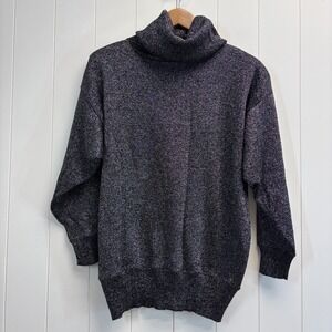 Vintage Regency Collection for Joyce Womens Old Money Metallic Turtleneck Size M